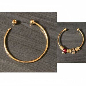 New Gold Cuff Bracelet Ideal For Charms Stainless Steel